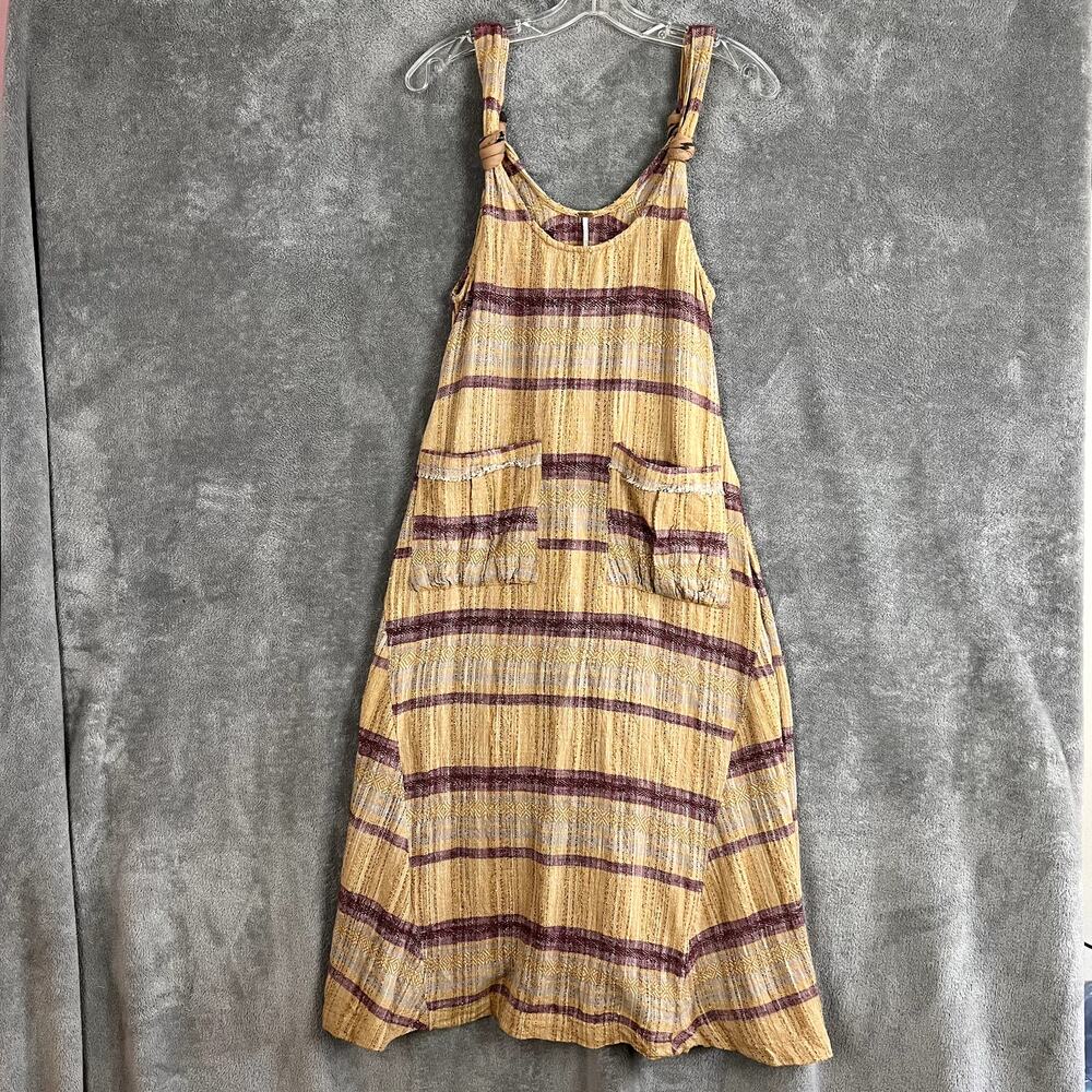 Free People Harper Striped Trapeze Dress Womens XS Boho Festival Cottagecore‎